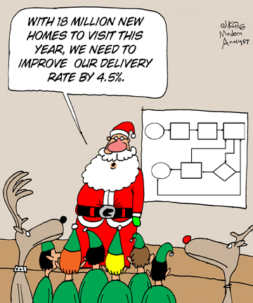 Humor - Cartoon: Santa: The Original Business Analyst... Merry Christmas!